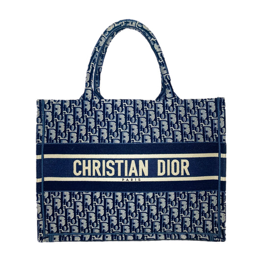 Dior Navy Velour Oblique Book Tote