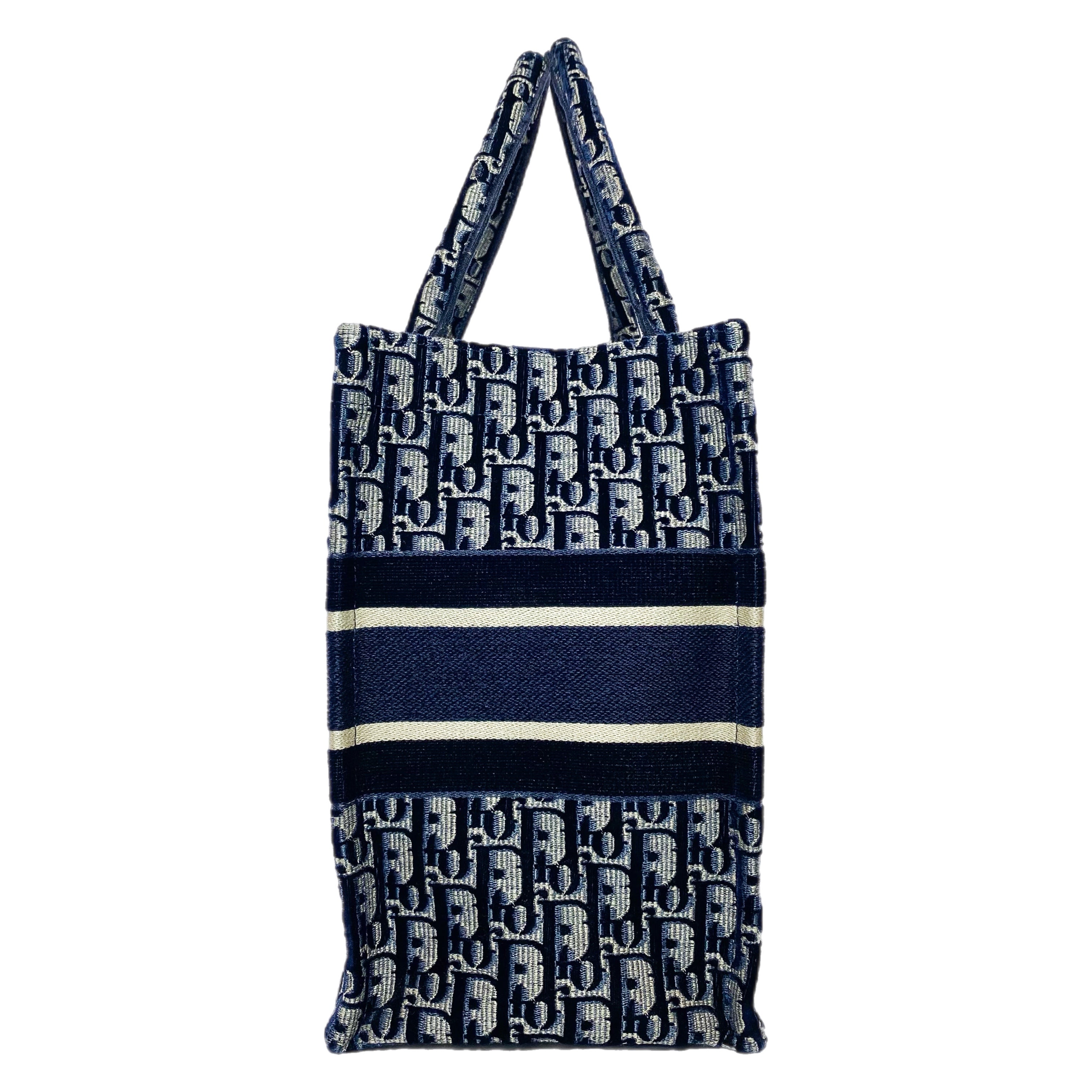 Dior Navy Velour Oblique Book Tote | Consign of the Times ™