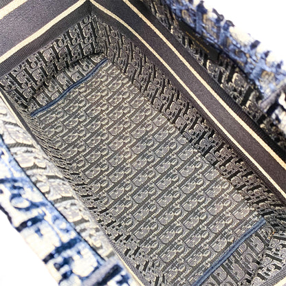 Dior Navy Velour Oblique Book Tote