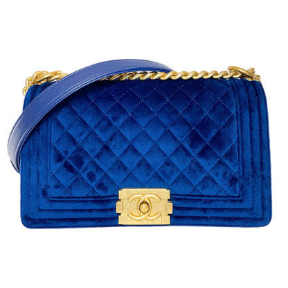 Chanel Royal Blue Velvet Boy Bag