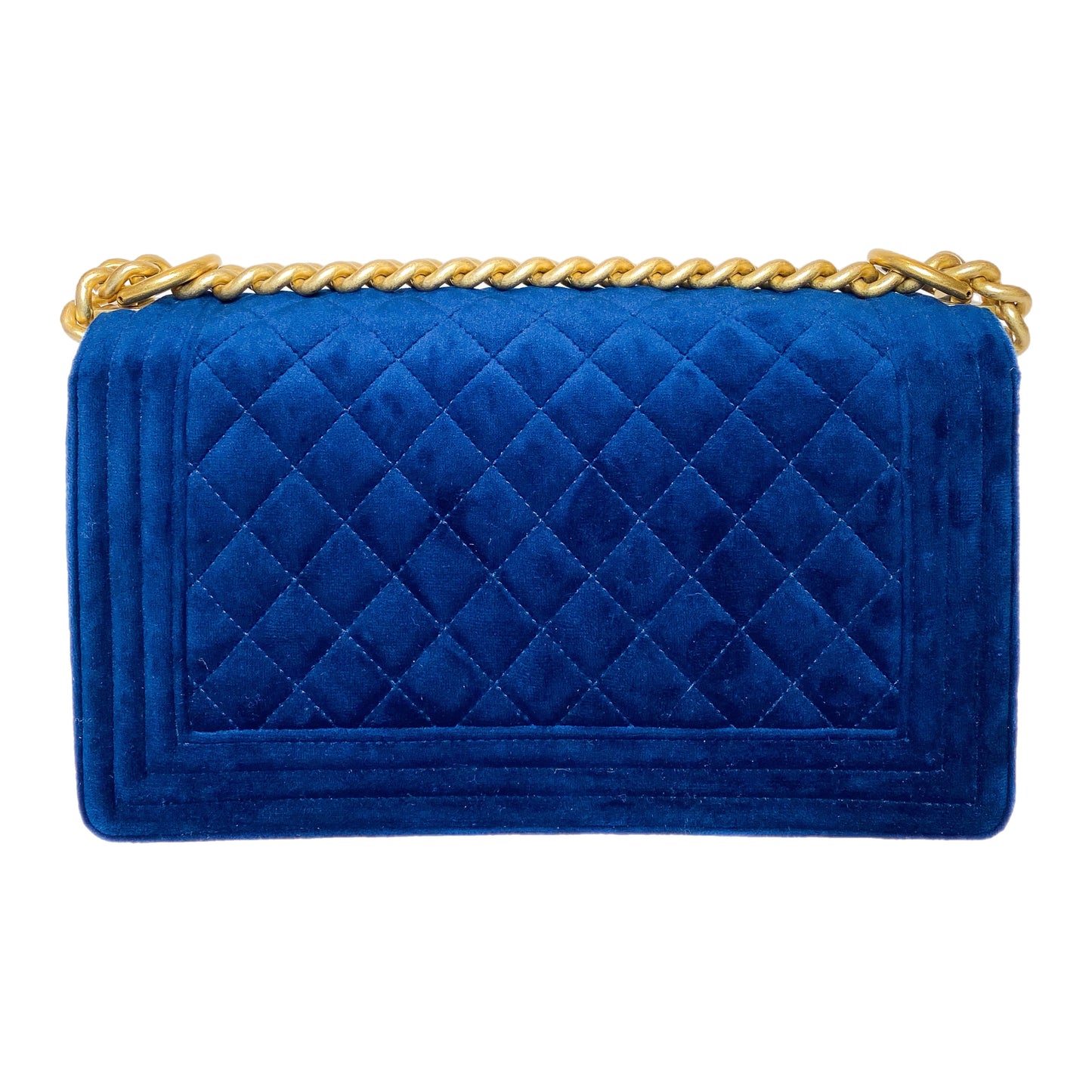 Chanel Royal Blue Velvet Boy Bag