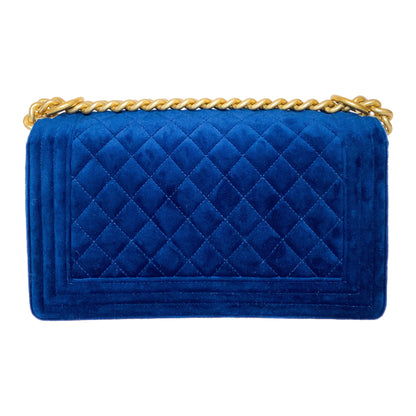Chanel Royal Blue Velvet Boy Bag