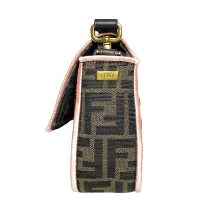 Fendi Zucca Embroidered Karligraphy Baguette