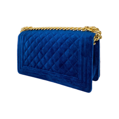 Chanel Royal Blue Velvet Boy Bag
