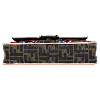 Fendi Zucca Embroidered Karligraphy Baguette