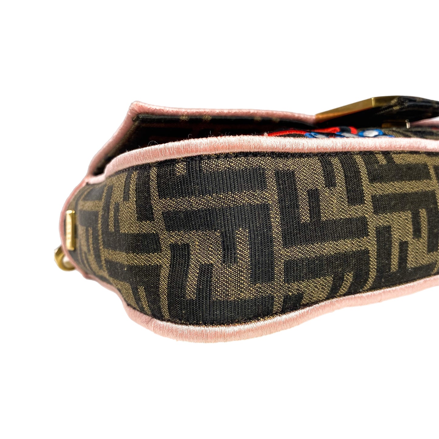 Fendi Zucca Embroidered Karligraphy Baguette