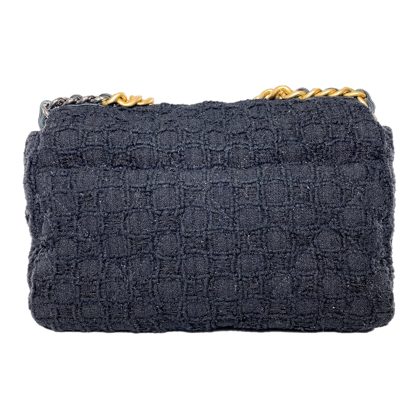 Chanel 19 Black Sparkle Tweed Medium Flap Bag