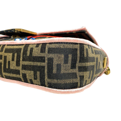 Fendi Zucca Embroidered Karligraphy Baguette
