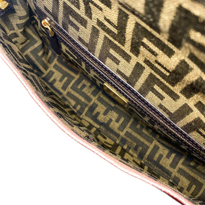 Fendi Zucca Embroidered Karligraphy Baguette