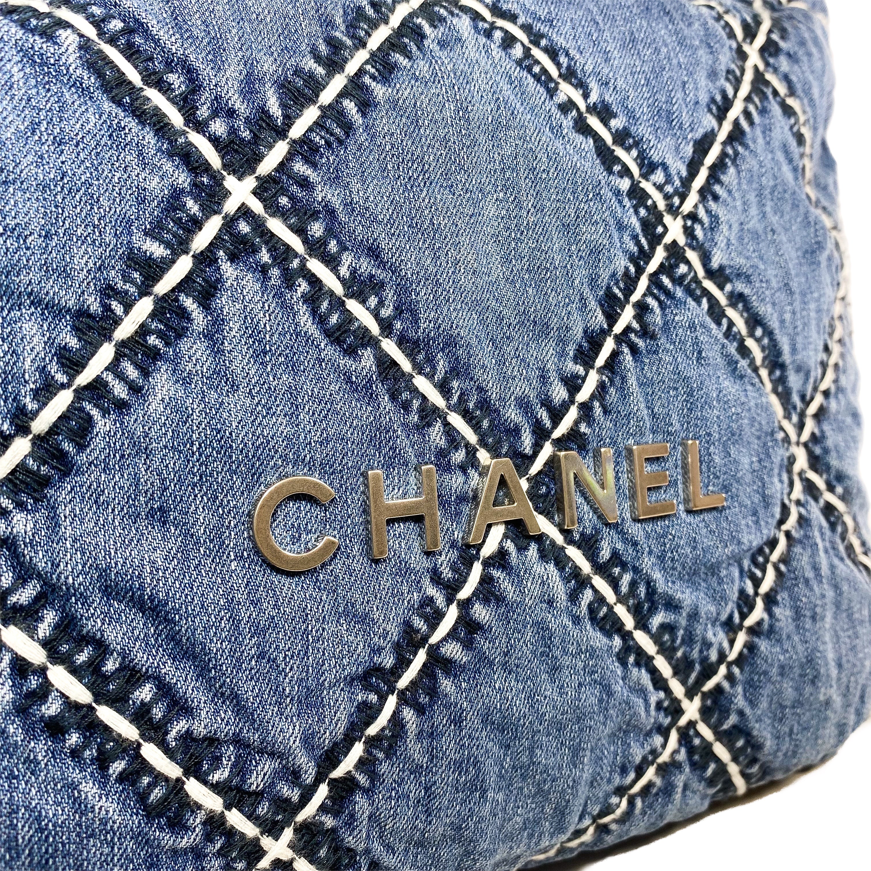 Chanel 22 Small Stitched Denim