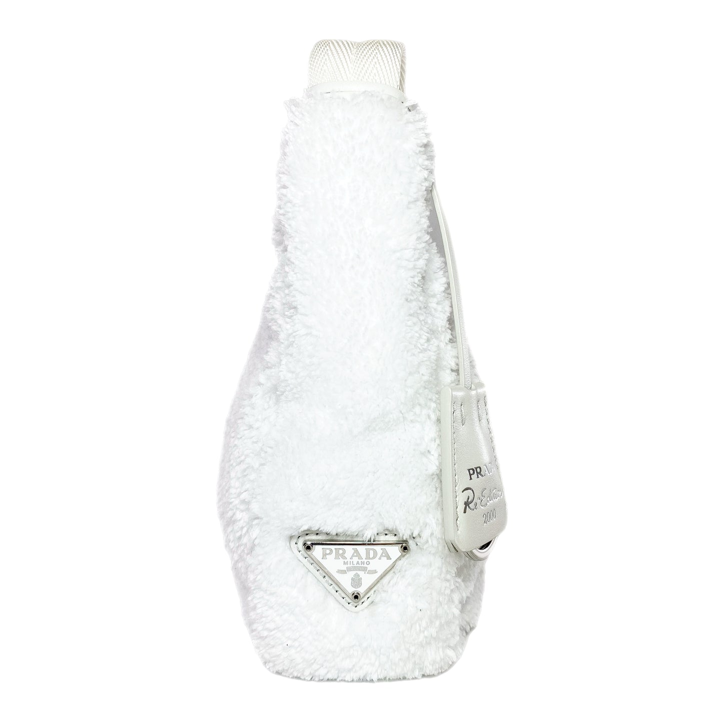 Prada White Terry Cloth Re-Edition Hobo Bag