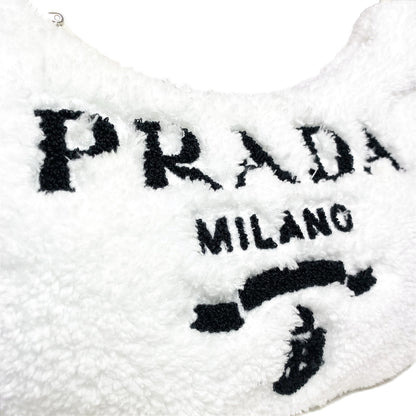 Prada White Terry Cloth Re-Edition Hobo Bag