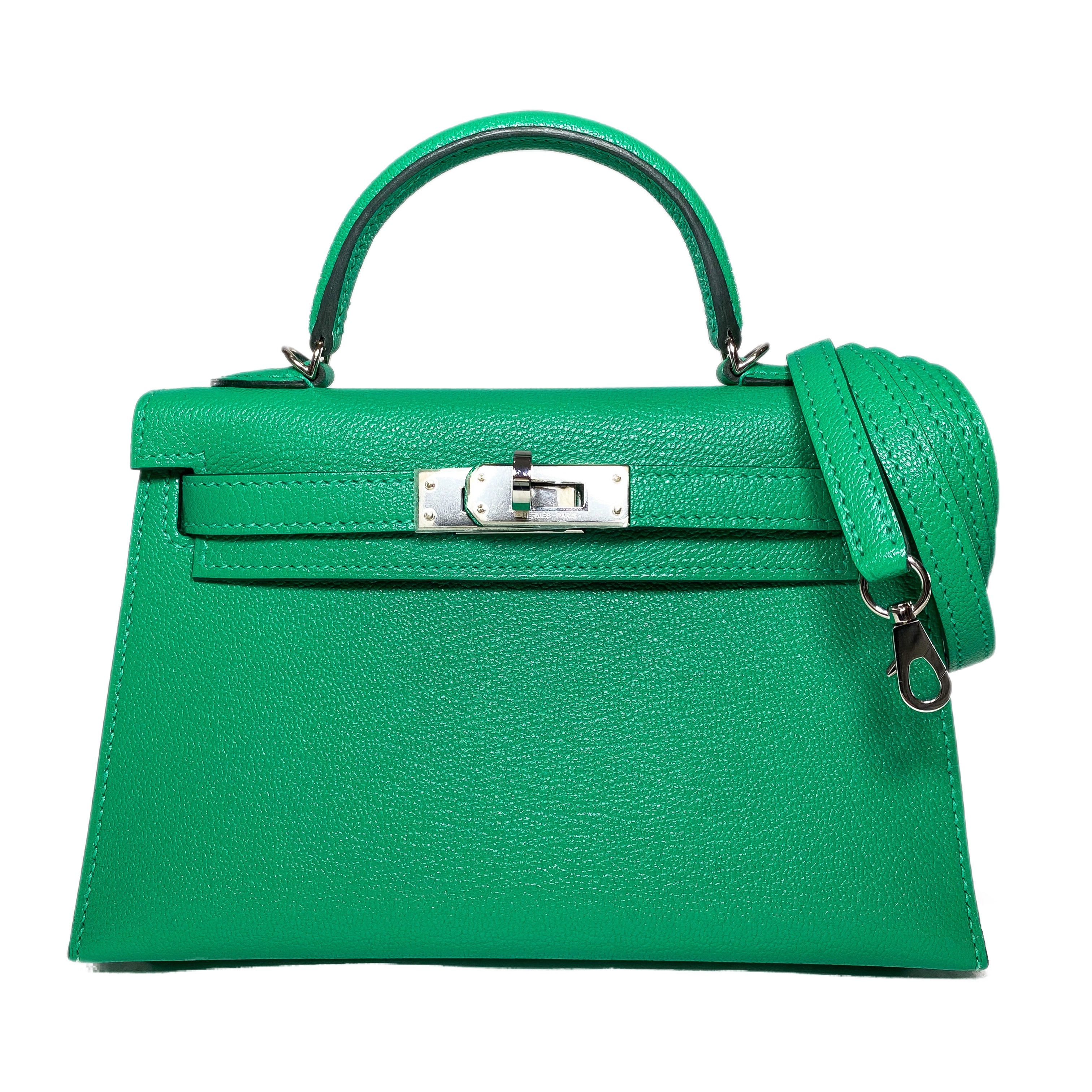 Hermes Mini Kelly 20 Menthe Chevre Palladium Hardware