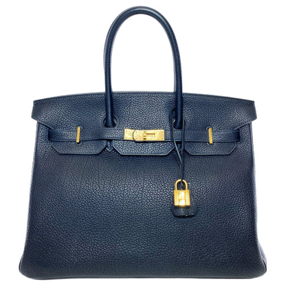 Hermes Birkin 35 Bleu Nuit Togo Gold Hardware