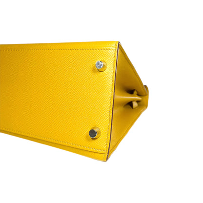 Hermes Kelly 28 Jaune de Ambre Epsom Palladium Hardware