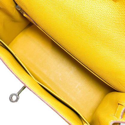 Hermes Kelly 28 Jaune de Ambre Epsom Palladium Hardware