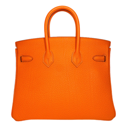 Hermes Birkin 25 Orange Minium Togo Palladium Hardware