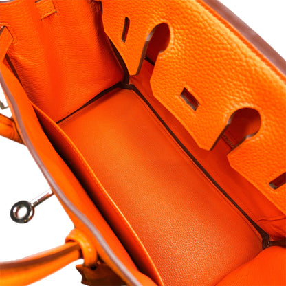 Hermes Birkin 25 Orange Minium Togo Palladium Hardware