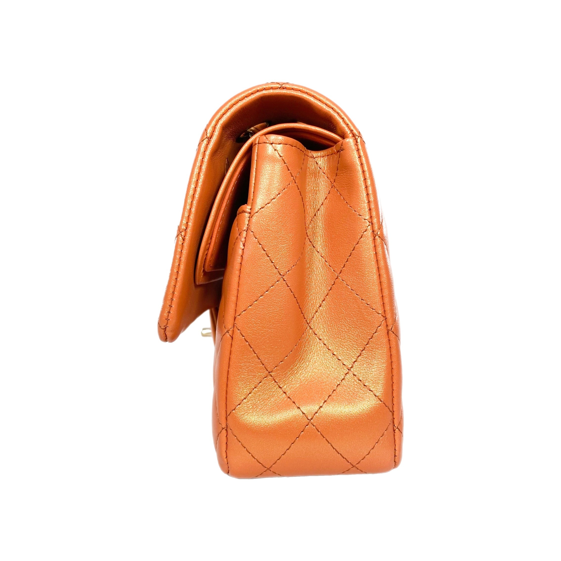 Chanel Orange Iridescent Medium Double Flap Bag Consign of the