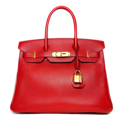 Hermes Birkin 30 Rouge Casaque Epsom Gold Hardware