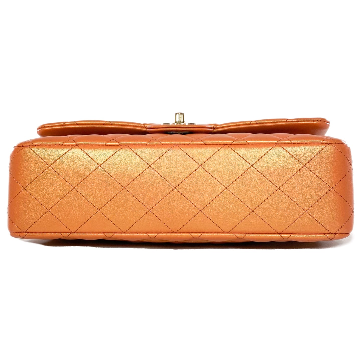 Chanel Orange Iridescent Medium Double Flap Bag