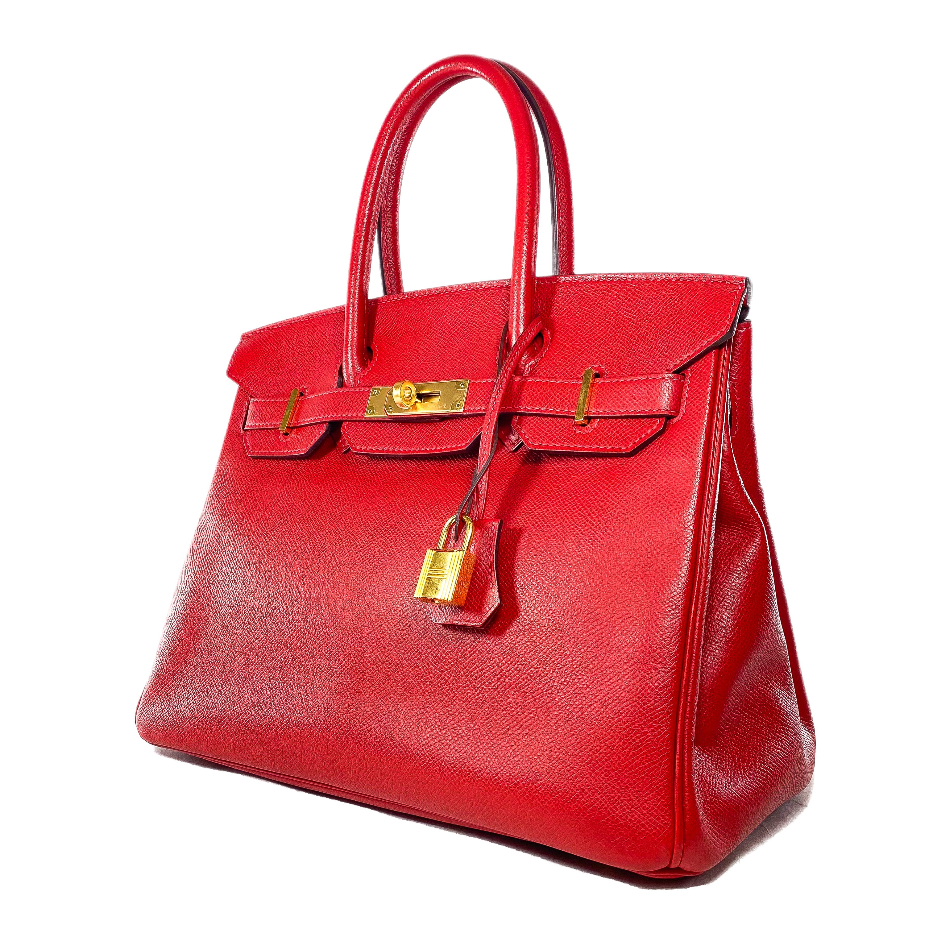 Hermes Birkin 30 Rouge Casaque Epsom Gold Hardware