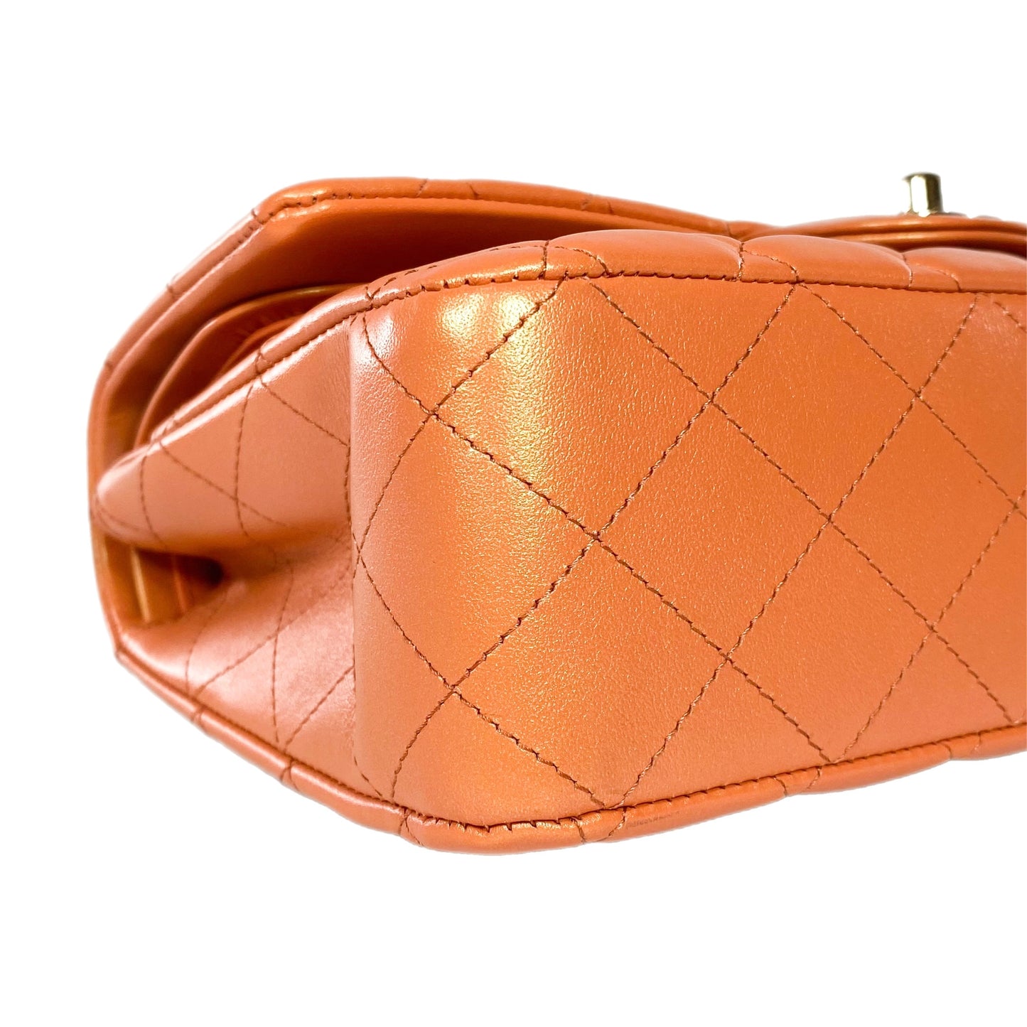 Chanel Orange Iridescent Medium Double Flap Bag