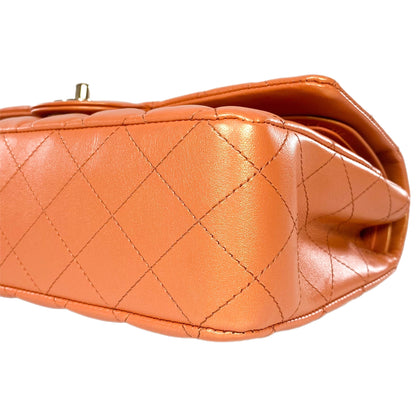 Chanel Orange Iridescent Medium Double Flap Bag