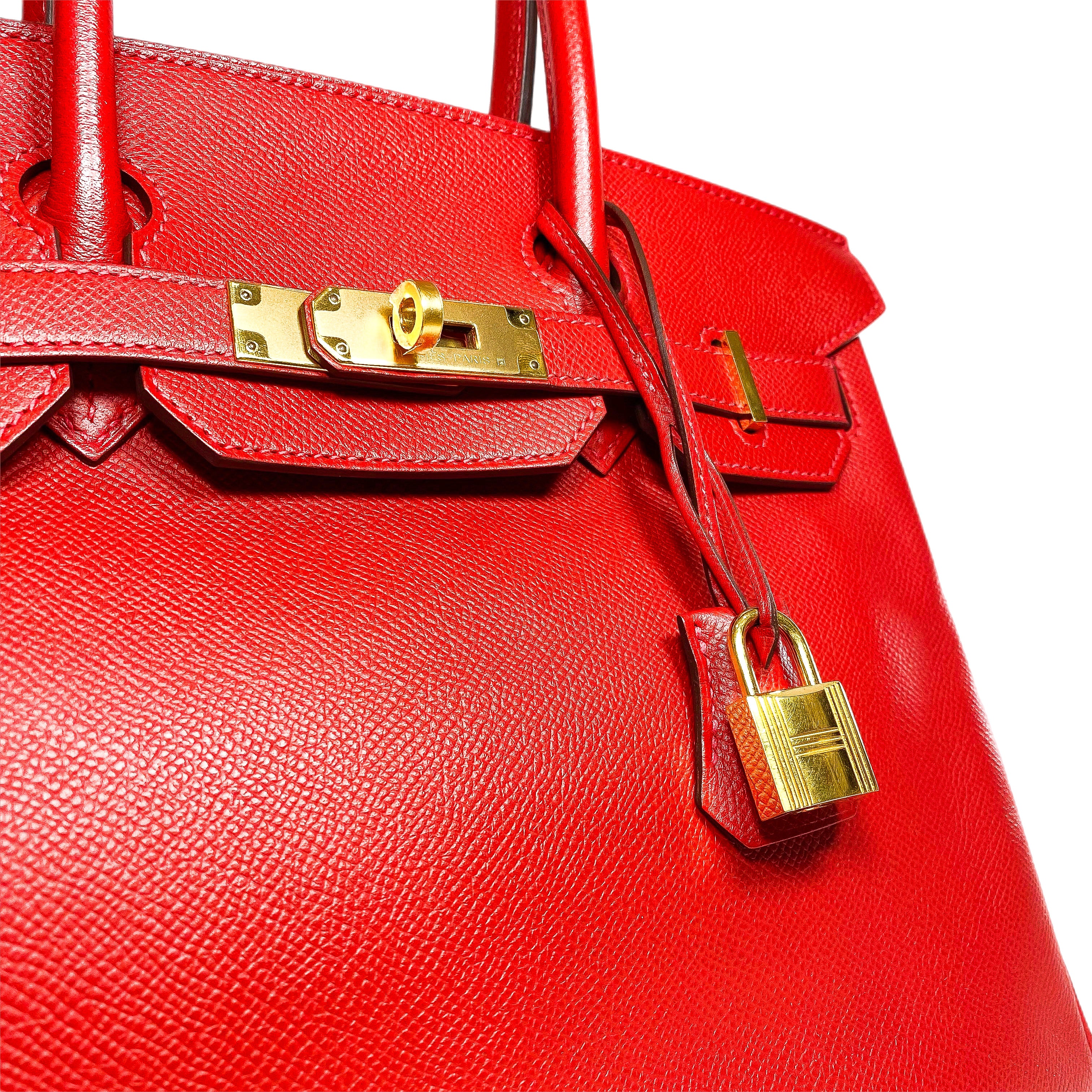 Hermes Birkin 30 Rouge Casaque Epsom Gold Hardware