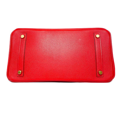Hermes Birkin 30 Rouge Casaque Epsom Gold Hardware