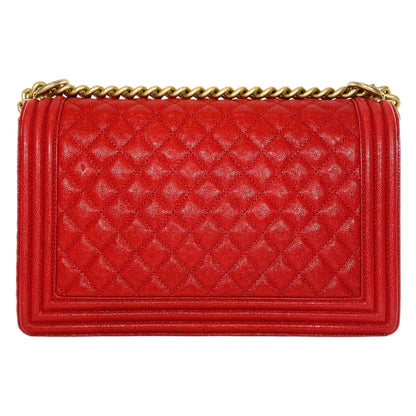 Chanel Red Caviar New Medium Boy Bag