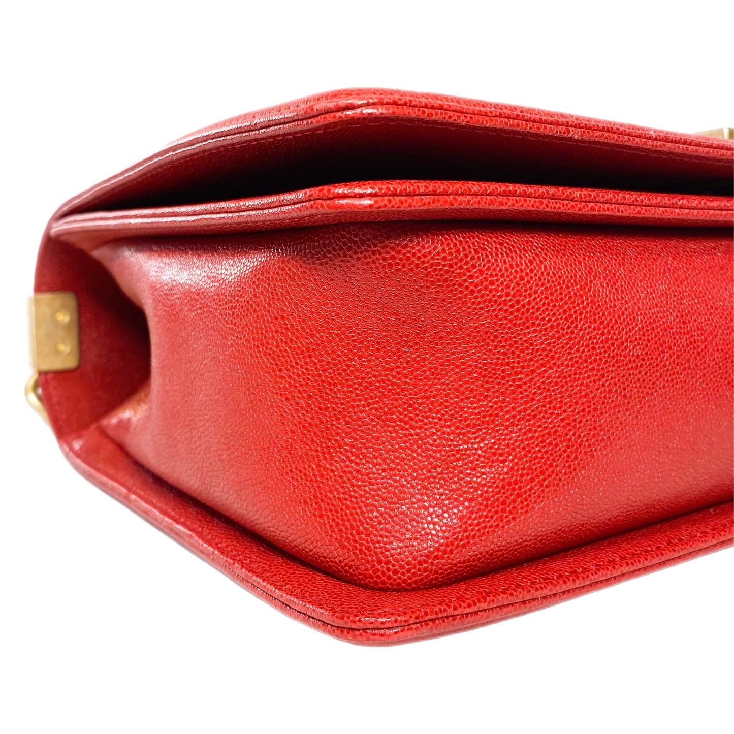 Chanel Red Caviar New Medium Boy Bag