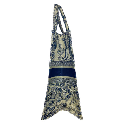 Dior Navy Beige Toile de Jouy Book Tote