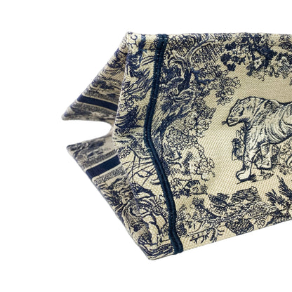 Dior Navy Beige Toile de Jouy Book Tote