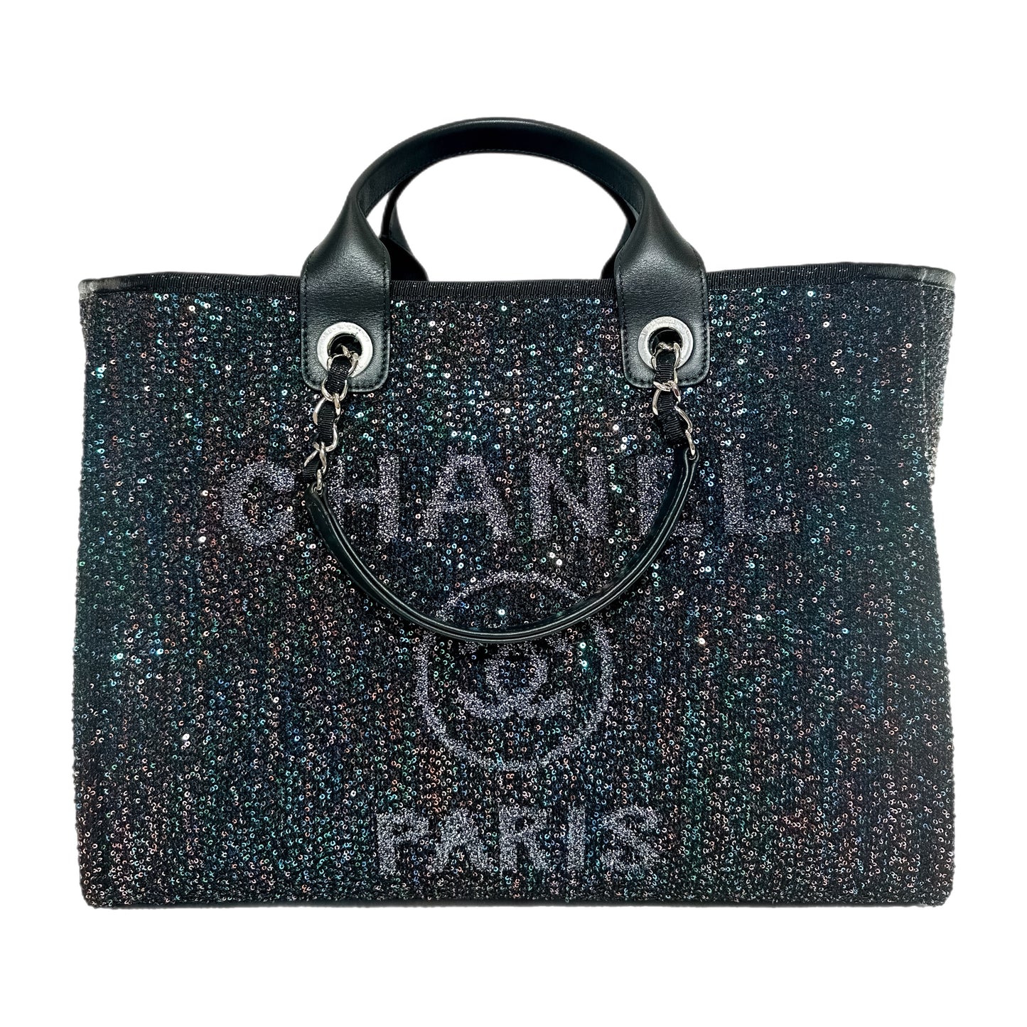 Chanel Black Viscose Sequins Deauville