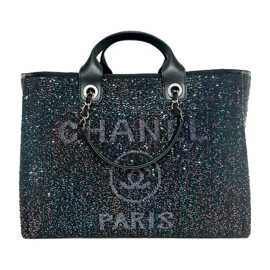 Chanel Black Viscose Sequins Deauville