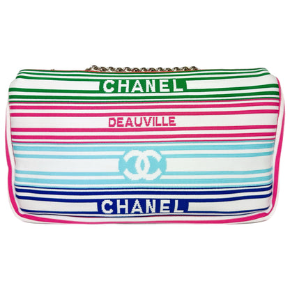 Chanel White Multicolor Venise Biarritz Flap Bag