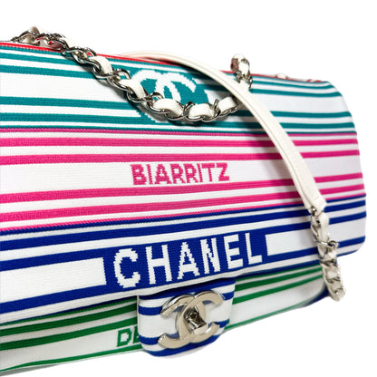 Chanel White Multicolor Venise Biarritz Flap Bag