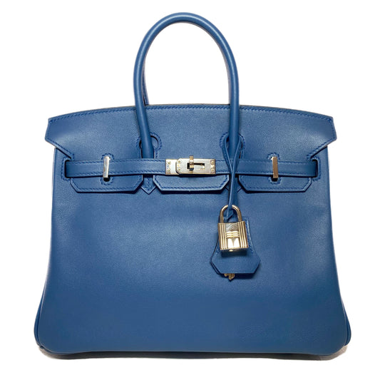 Hermes Birkin 25 Blue Brighton Swift Palladium Hardware