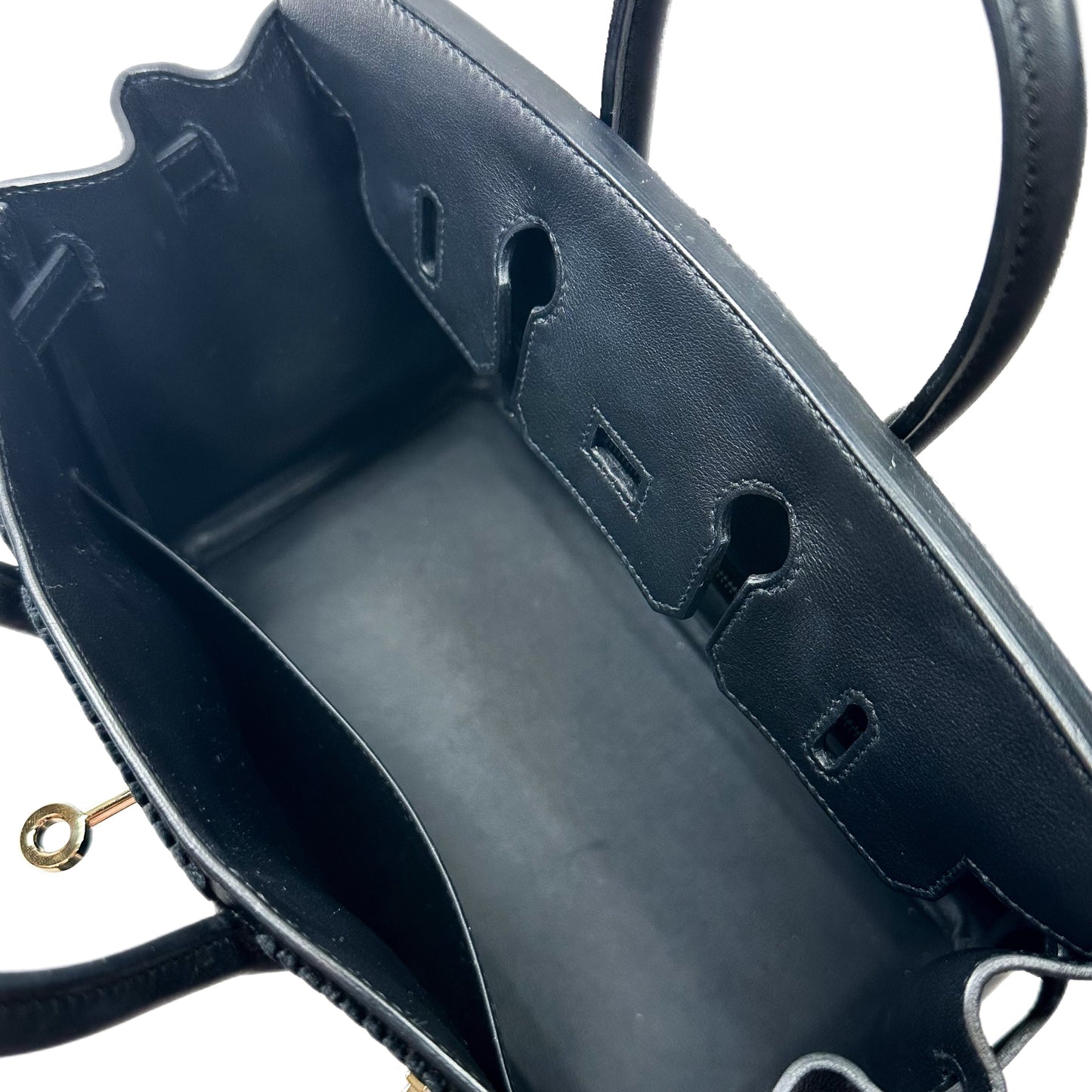 Hermes Birkin 25 Cote a Cote Black Swift Tuffetage Permabrass Hardware