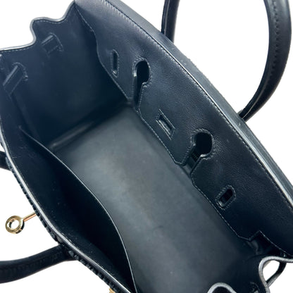 Hermes Birkin 25 Cote a Cote Black Swift Tuffetage Permabrass Hardware