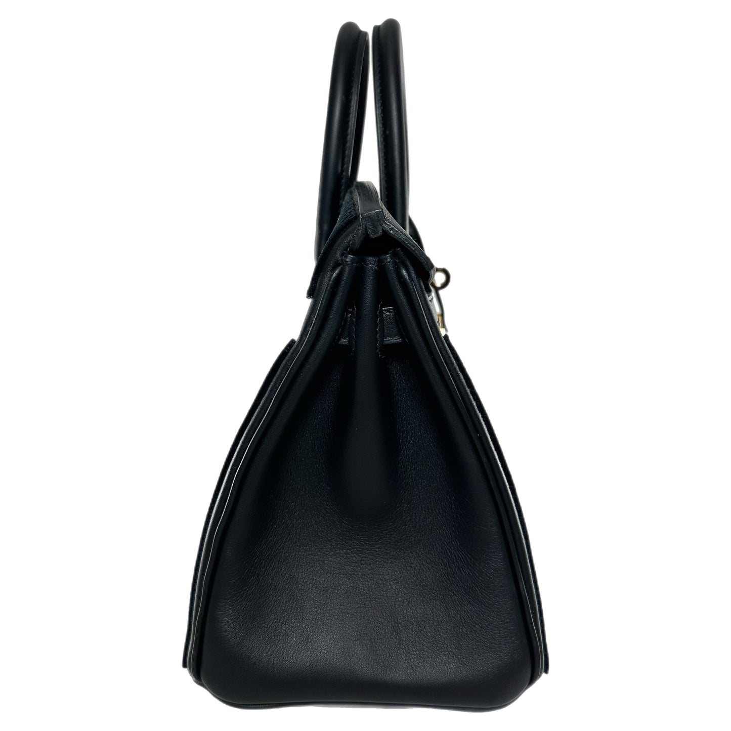 Hermes Birkin 25 Cote a Cote Black Swift Tuffetage Permabrass Hardware