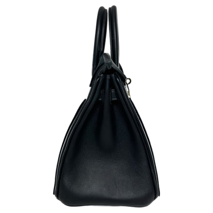 Hermes Birkin 25 Cote a Cote Black Swift Tuffetage Permabrass Hardware