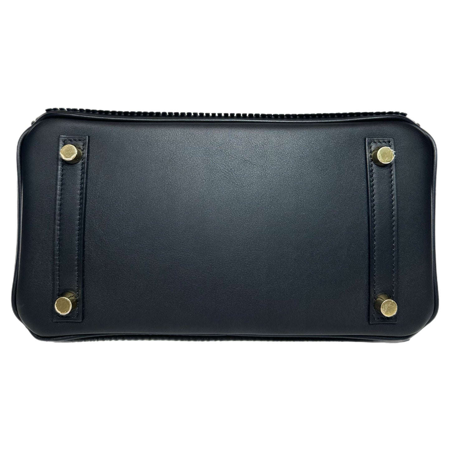 Hermes Birkin 25 Cote a Cote Black Swift Tuffetage Permabrass Hardware