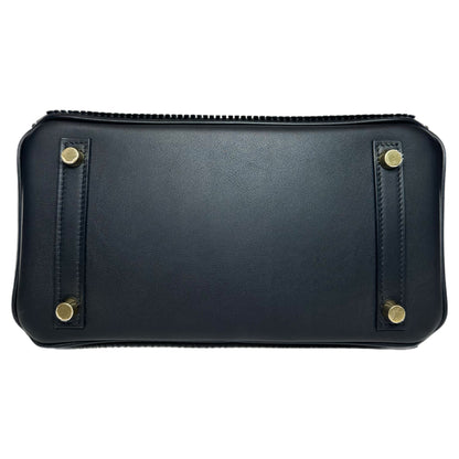 Hermes Birkin 25 Cote a Cote Black Swift Tuffetage Permabrass Hardware
