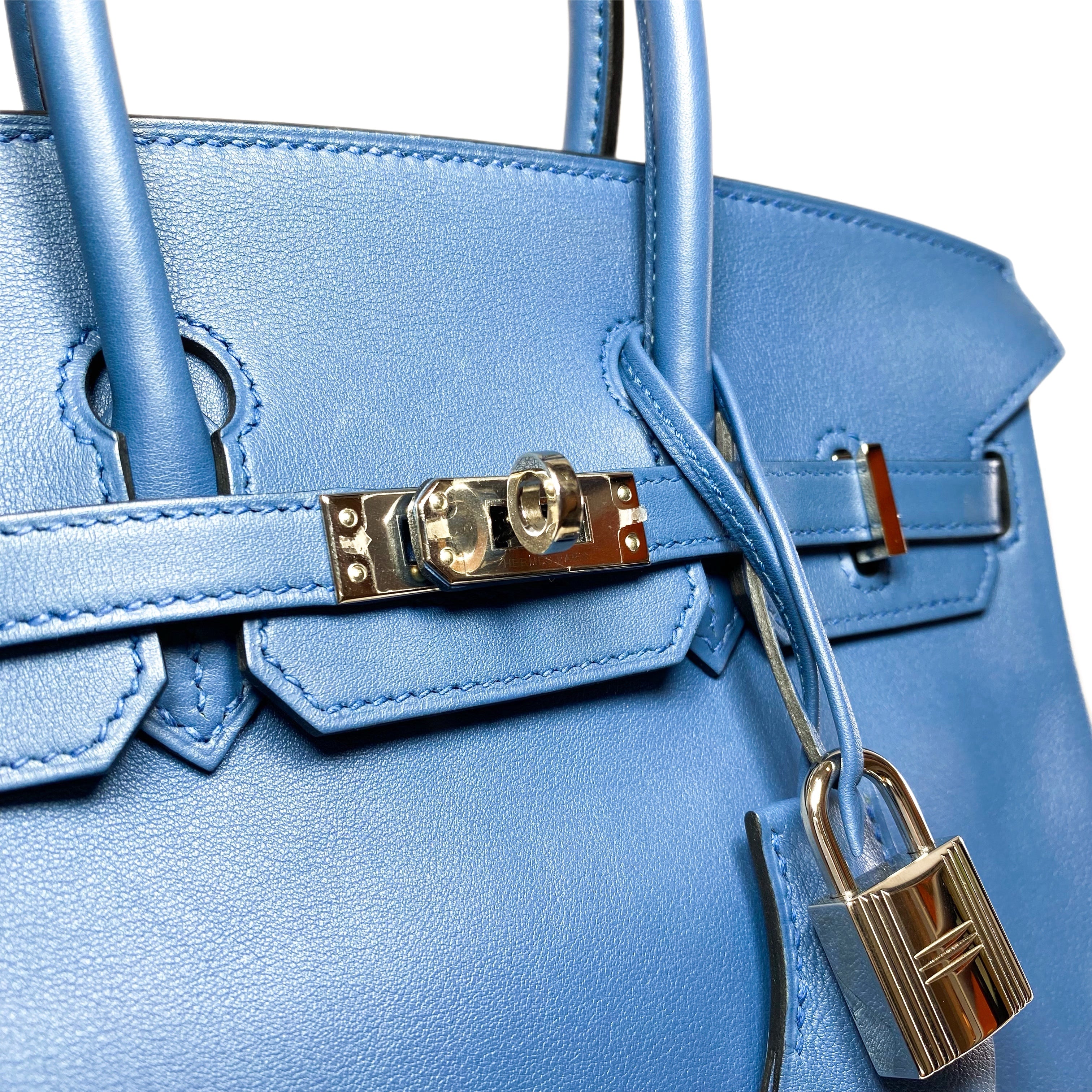 Hermes Birkin 25 Blue Brighton Swift Palladium Hardware