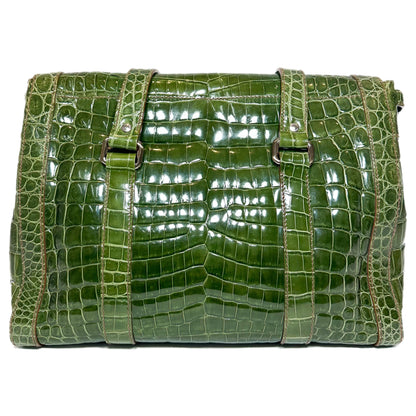Prada Green Patent Crocodile Tote