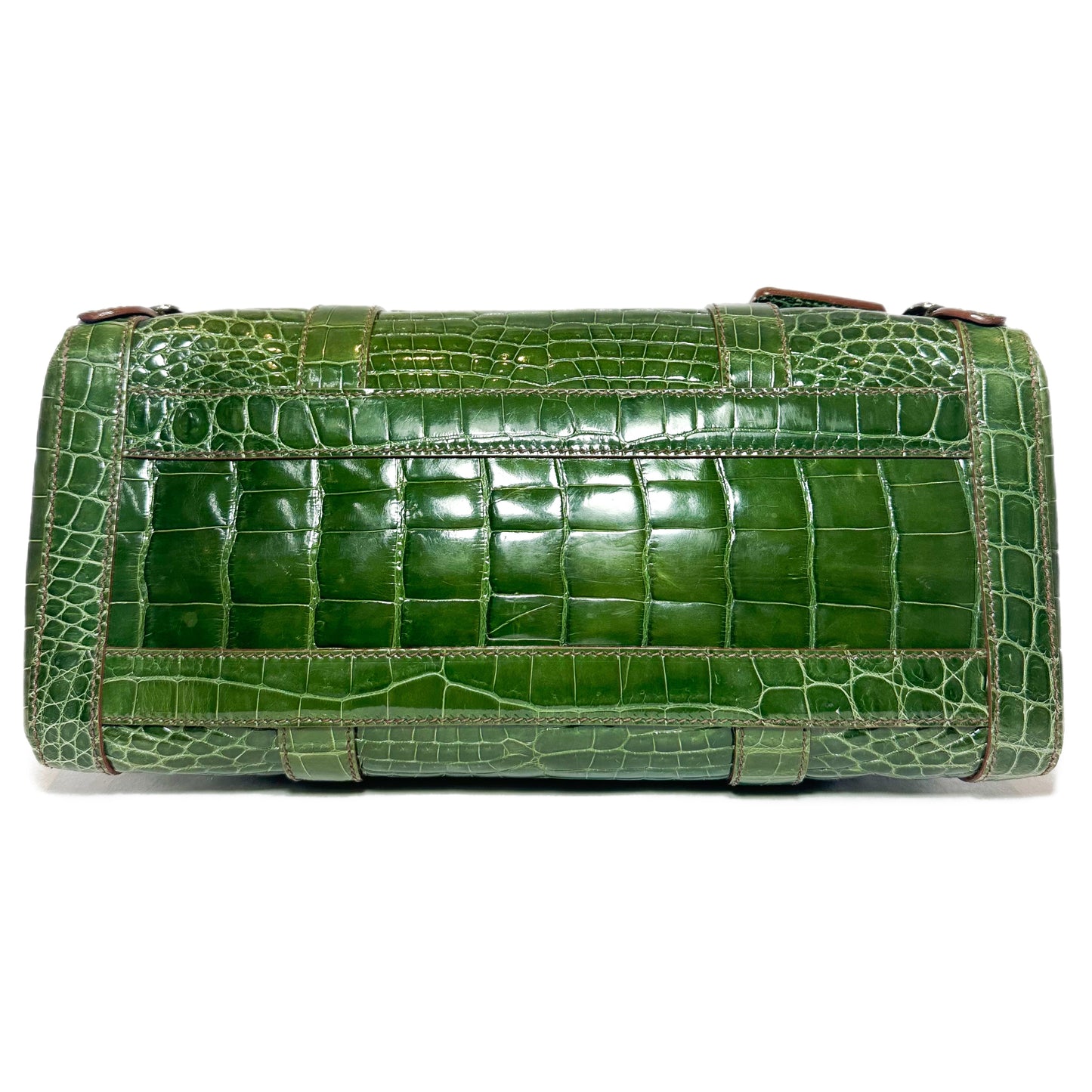 Prada Green Patent Crocodile Tote