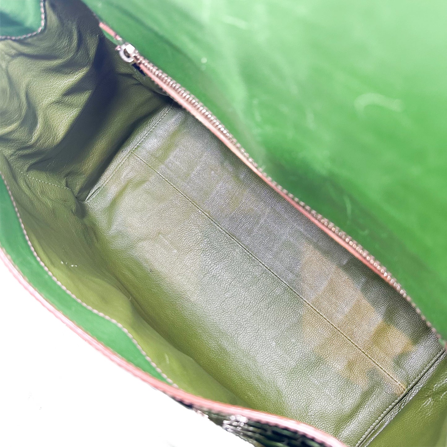 Prada Green Patent Crocodile Tote