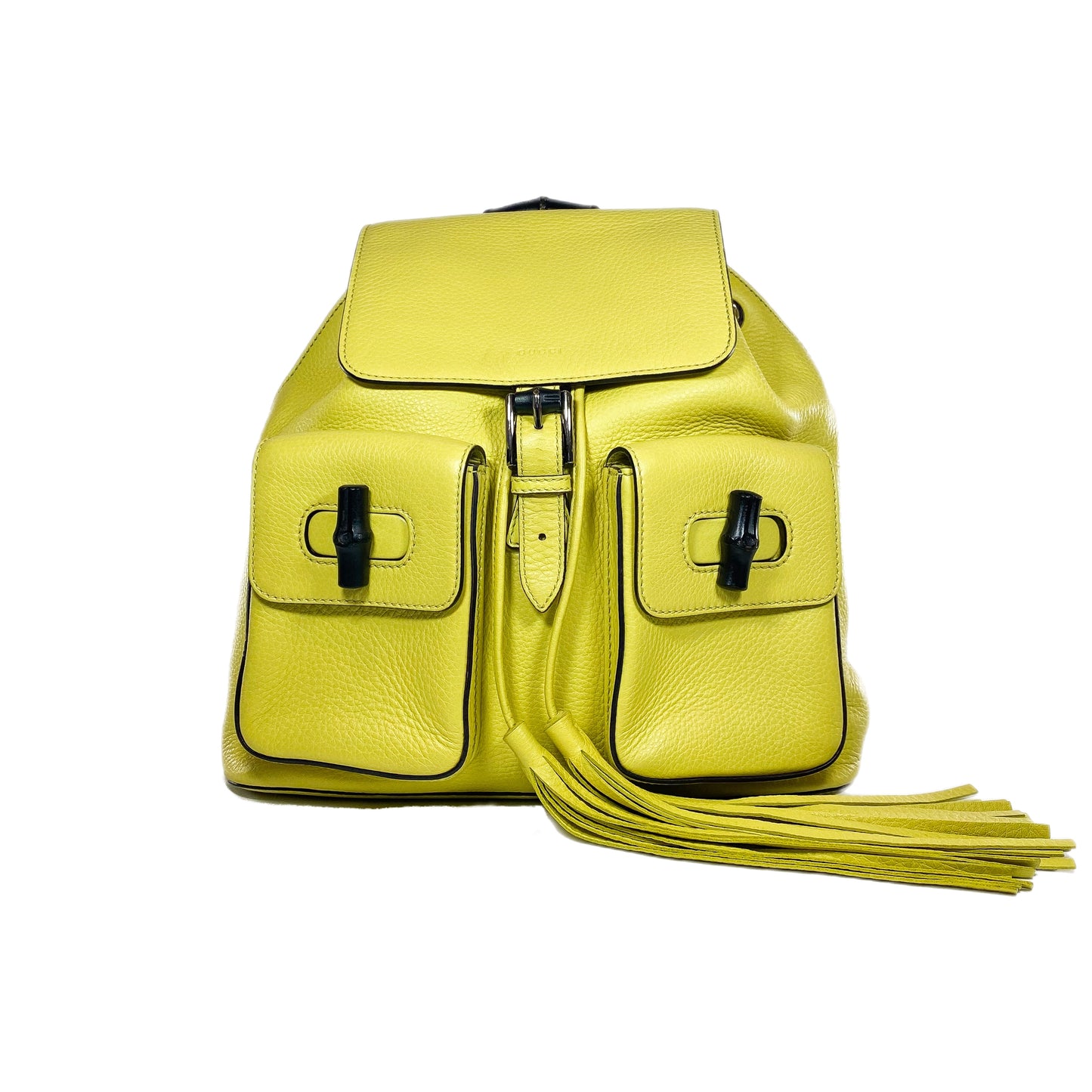 Gucci Yellow Bamboo Tassel Backpack